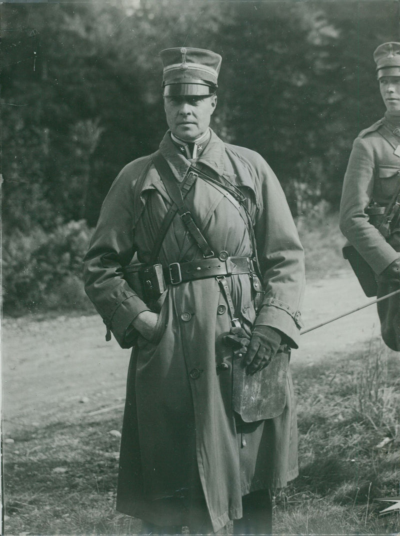 Higher officers during field operation. - Vintage Photograph