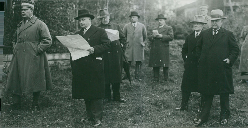 Higher officers during field operation. - Vintage Photograph