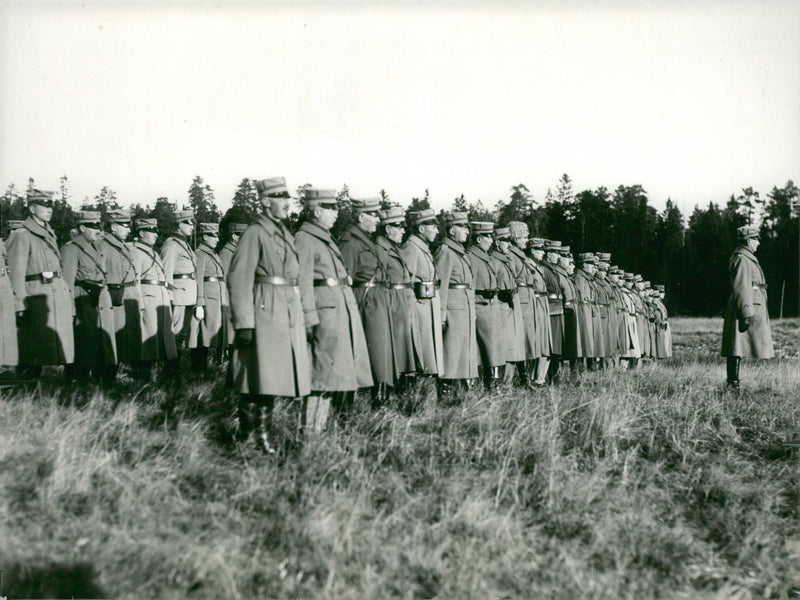 General front Landsturm men. - Vintage Photograph