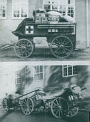 The Army replaces its old carriages, the top image, towards a newer and easier model. - 14 November 1904 - Vintage Photograph