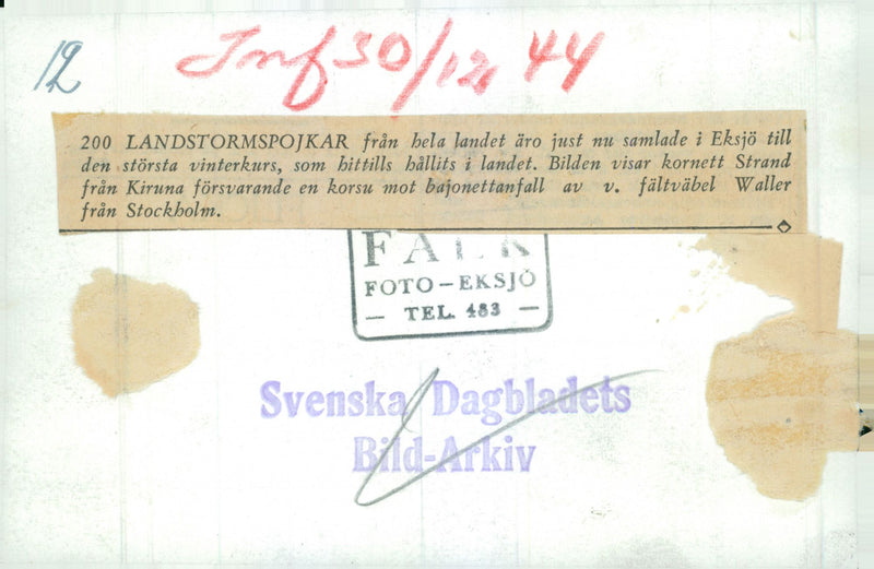 Swedish Military Landsturm Youth 1941 - Vintage Photograph