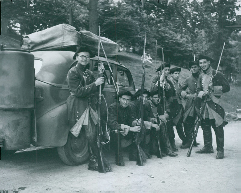 Swedish Military Emergency Service Field manueuver July-Dec 1944 - Vintage Photograph