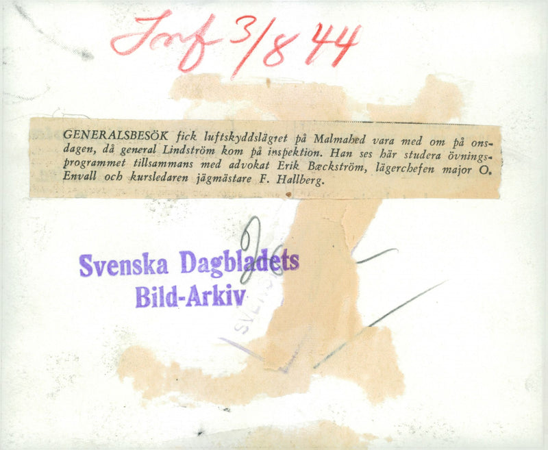 Swedish Military Civil Defense exercise 1943-1949 - Vintage Photograph