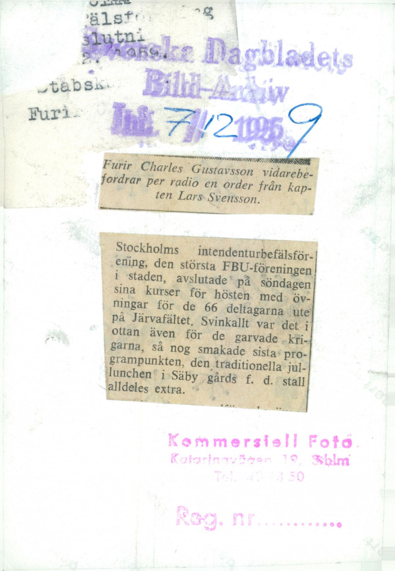 Voluntary officer training (FBU) Sweden - Vintage Photograph