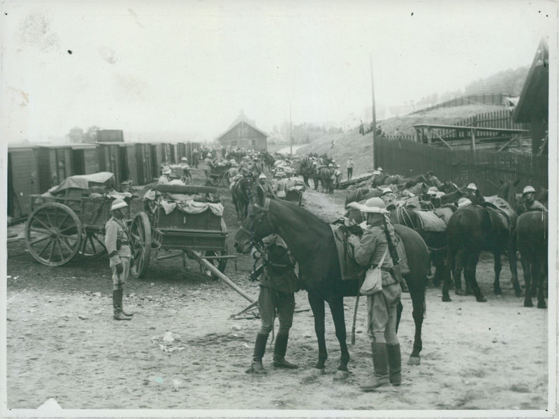 Maintenance troops during field maneuver in 1929. - Vintage Photograph