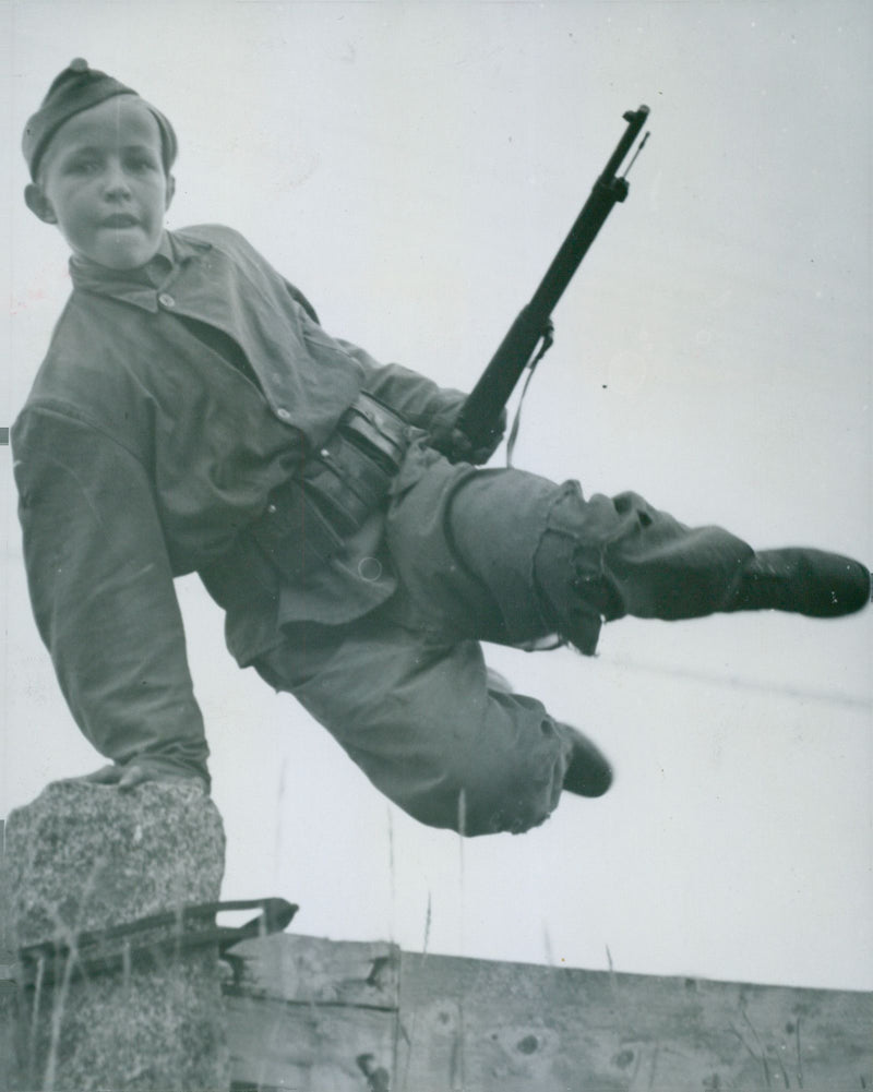 Swedish Military Landsturm Youth 1941 - Vintage Photograph