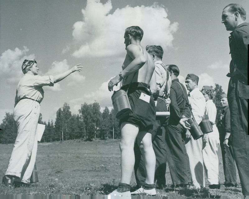 Swedish Military Civil Defense exercise 1943-1949 - Vintage Photograph