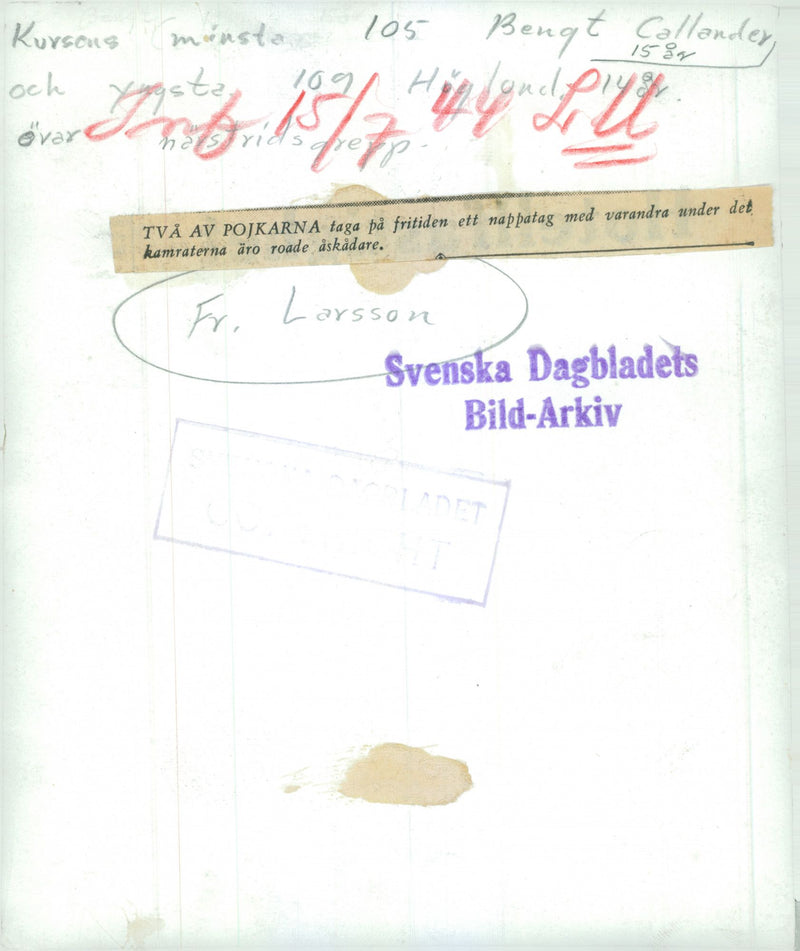 Swedish Military Landsturm Youth 1941 - Vintage Photograph