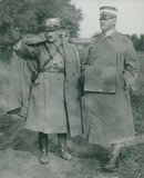 General Boustedt and a colleague with a high degree plan the experimental exercise at the JÃ¤rna Field. - 27 September 1931 - Vintage Photograph