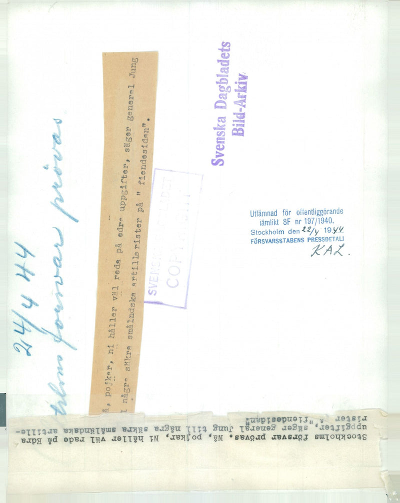 Swedish Military Field maneuvers Jan-June 1944 - Vintage Photograph