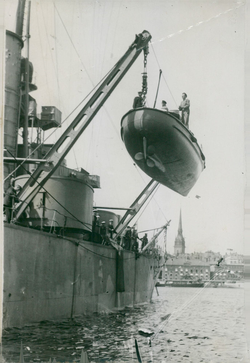 Armoured boat Svergie - Year 1915 - Vintage Photograph