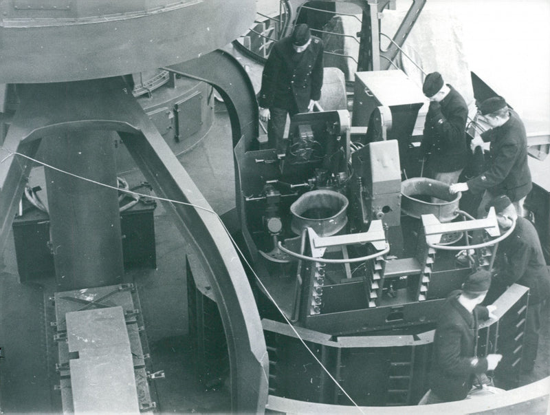 Fleet's ship HMS GÃ¶ta Lejon, cannons demonstrated - Vintage Photograph