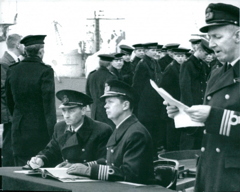 The crew was embroiled at half deck with ceremony and tradition from the 16th century - Vintage Photograph