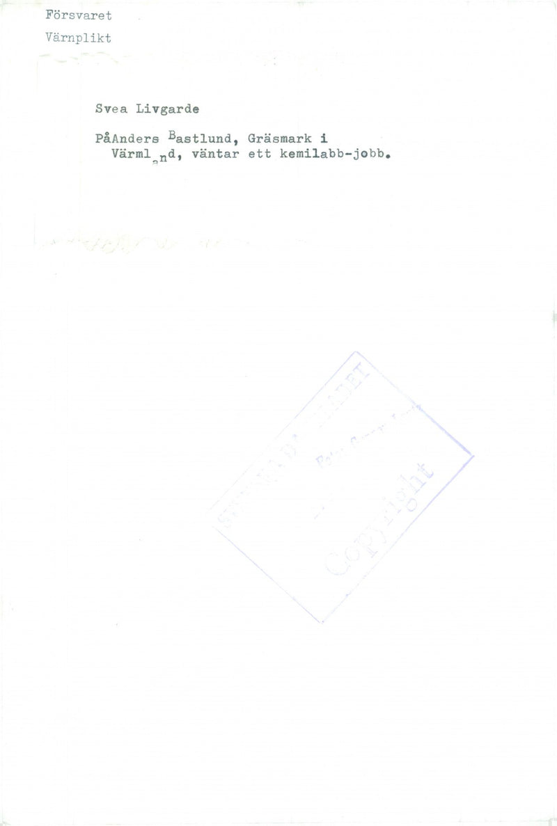 Swedish Military Service - Vintage Photograph