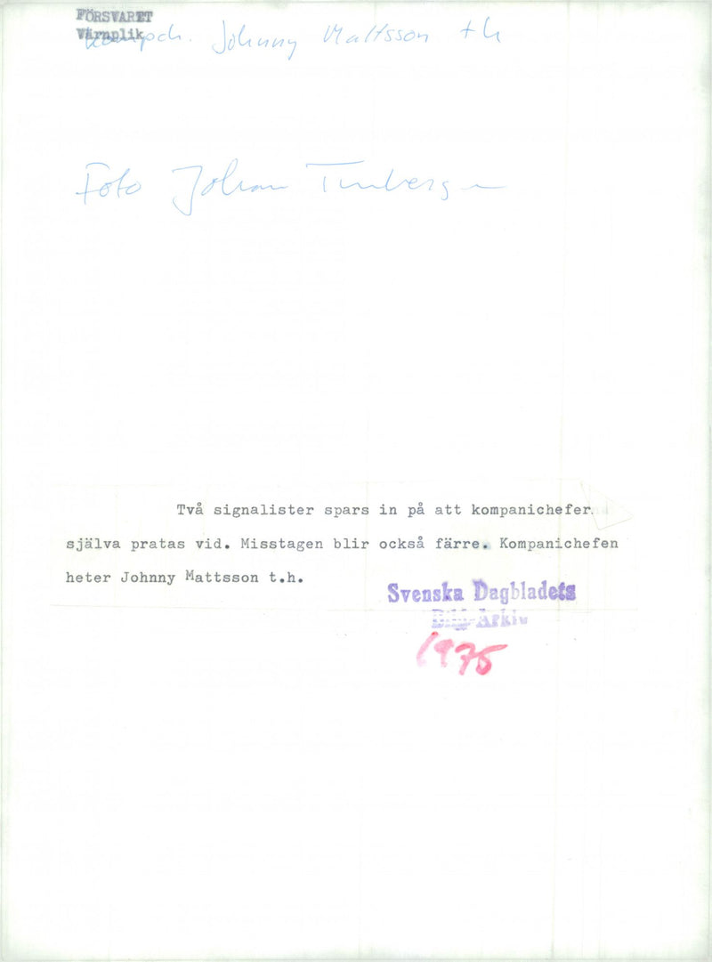 Swedish Military Service - Vintage Photograph