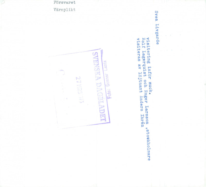 Swedish Military Service - Vintage Photograph