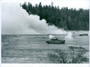 Tanks fire shots upon attack during battle exercises at Rosersberg - Vintage Photograph