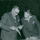 Aviation day at Skansen.Kapten Albin Ahrenberg leading musical quiz with luftbevakerska - Vintage Photograph