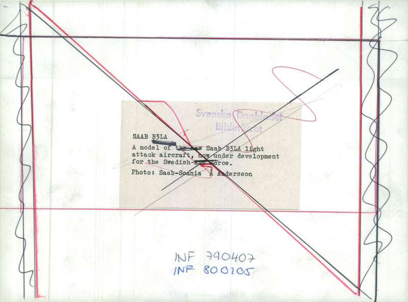 SAAB fighter aircraft makes test flight. - Vintage Photograph