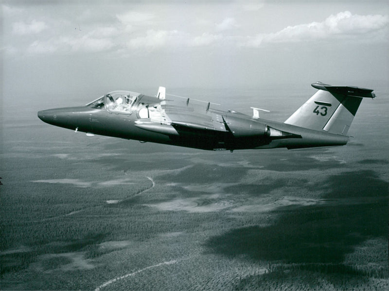 SAAB 105G aircraft - Vintage Photograph