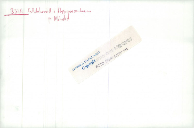 Mockup of B3LA on MalmslÃ¤tt flight center. - Vintage Photograph