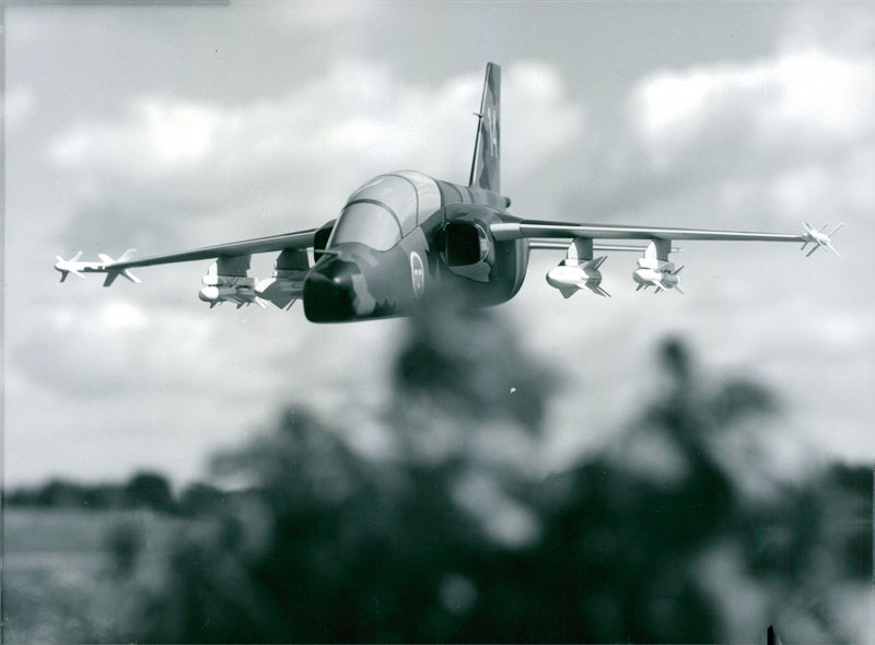 Fighter aircraft of the model and the development of SAAB, B3LA plan. - Vintage Photograph