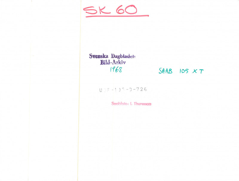 The Swedish jet plane Saab 105 with the name Sk 60. - Vintage Photograph