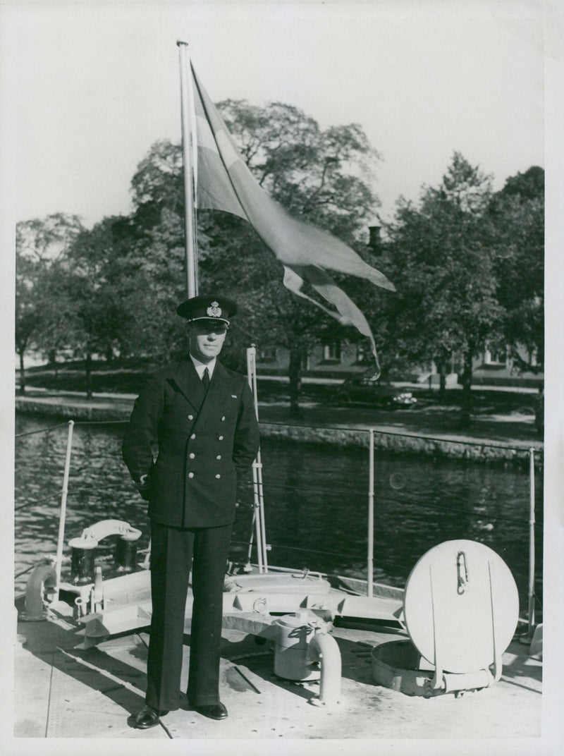 Captain WernstrÃ¶m commander of the destroyer Stockholm - 1 September 1937 - Vintage Photograph