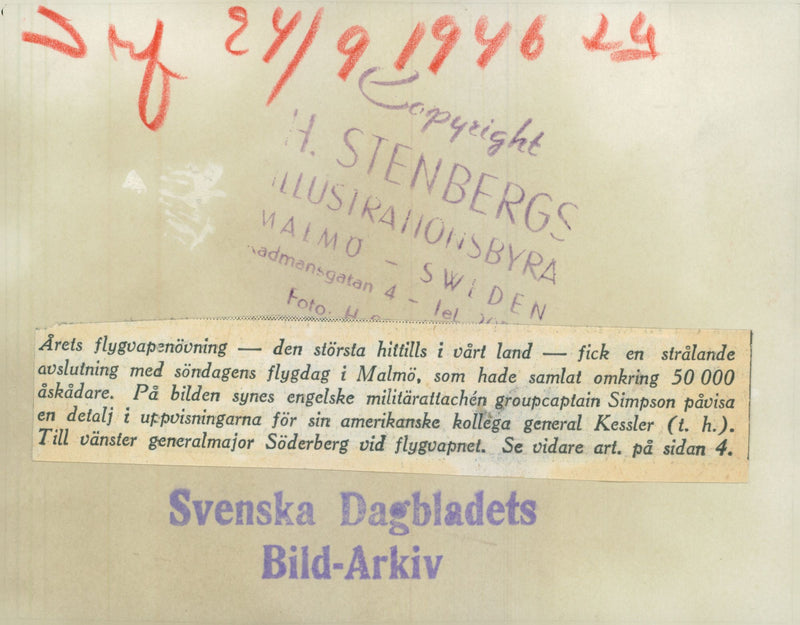 Swedish military air defense 1945-1947 - Vintage Photograph