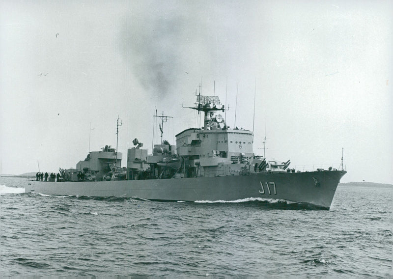 HMS Uppland Navy destroyer, won the trophy Princess and Philip Prize - Vintage Photograph