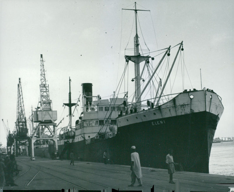 Eleni is located on a wharf - Vintage Photograph