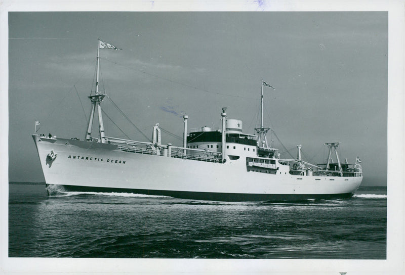 Ship Company AB Oceankompaniets Antarctic Ocean on delivery from Eriksbergsvarvet - 12 May 1948 - Vintage Photograph