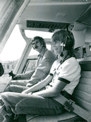 Helicopter pilot Olof Wikman in a Jet Ranger Augusta Bell - Vintage Photograph