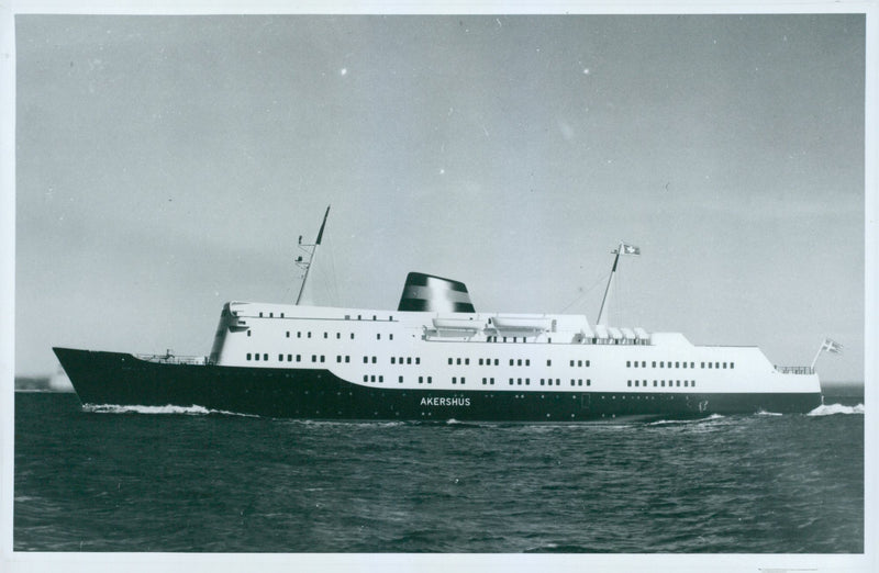 The ship Akershus, ferry between Oslo - Frederikshavn. - Vintage Photograph