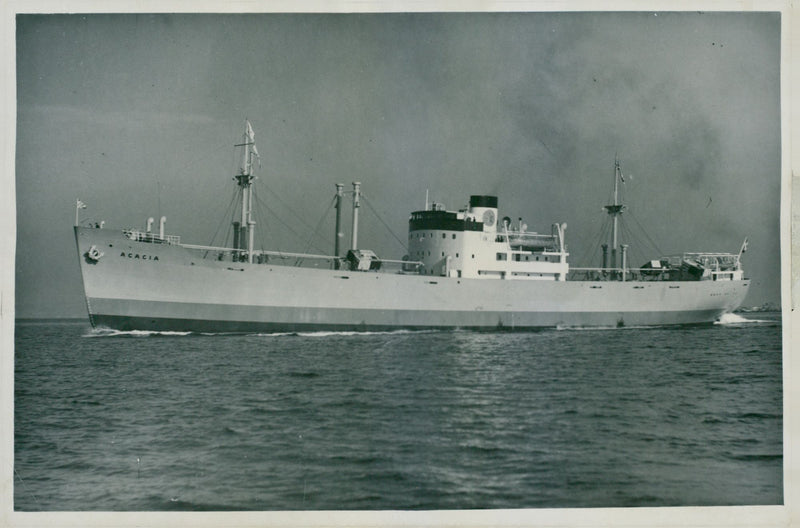 Erikbsbergs shipyard have a test drive with the ship Acacia - 28 February 1946 - Vintage Photograph