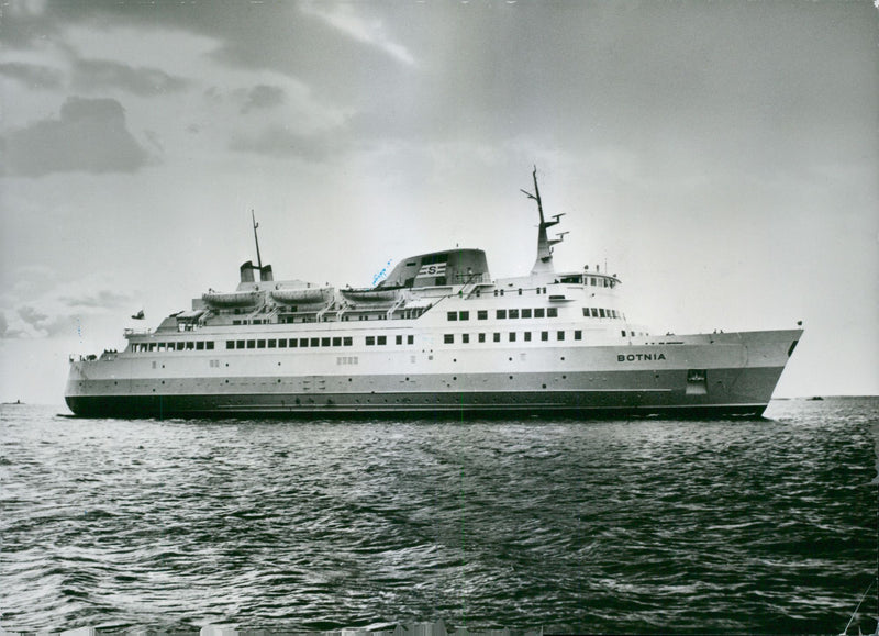 The shipping company Silja new vessels Bothnia during its maiden voyage. - Vintage Photograph