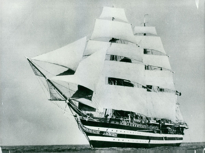 Photo of Italian training ship Amerigo Vespucci - Vintage Photograph