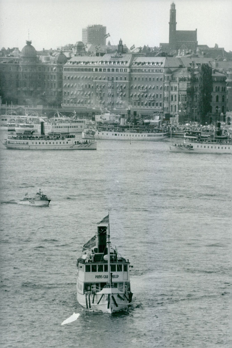 The ship Prince Carl Philip during the day Archipelago. - Vintage Photograph