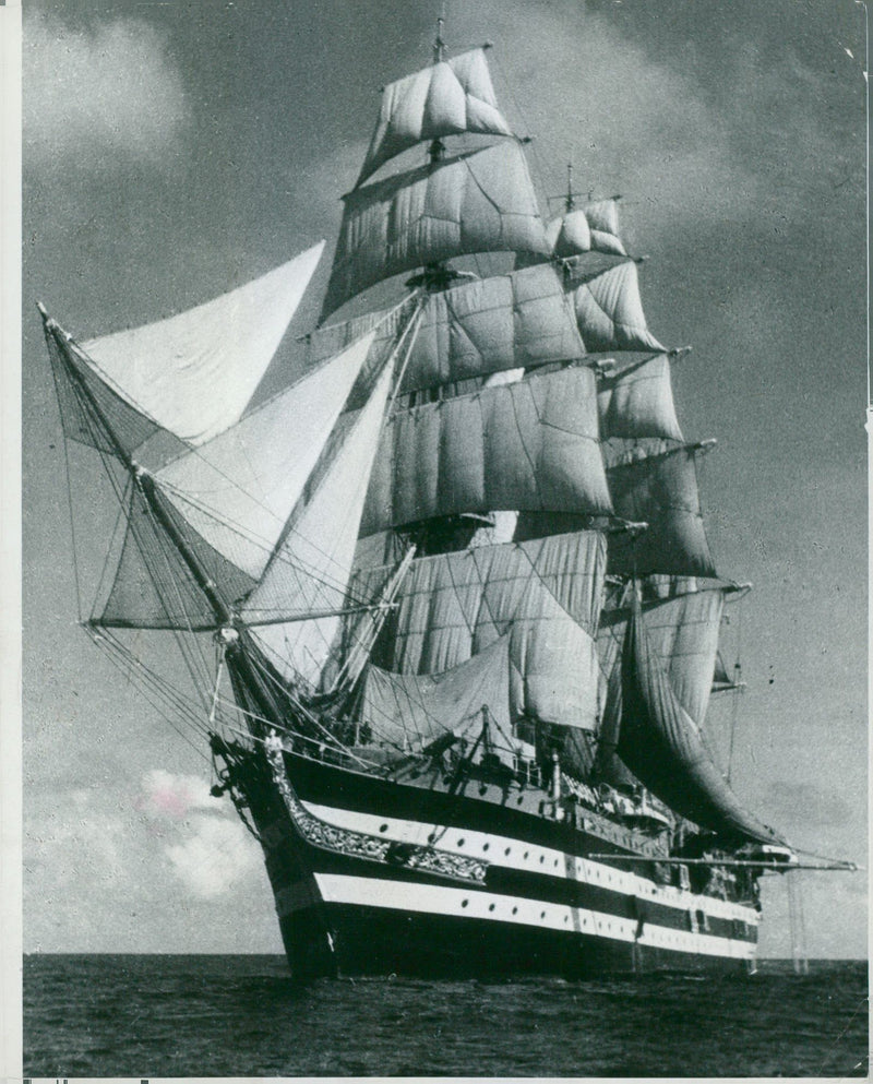 The full-rigged ship Amerigo Vespucci - Vintage Photograph