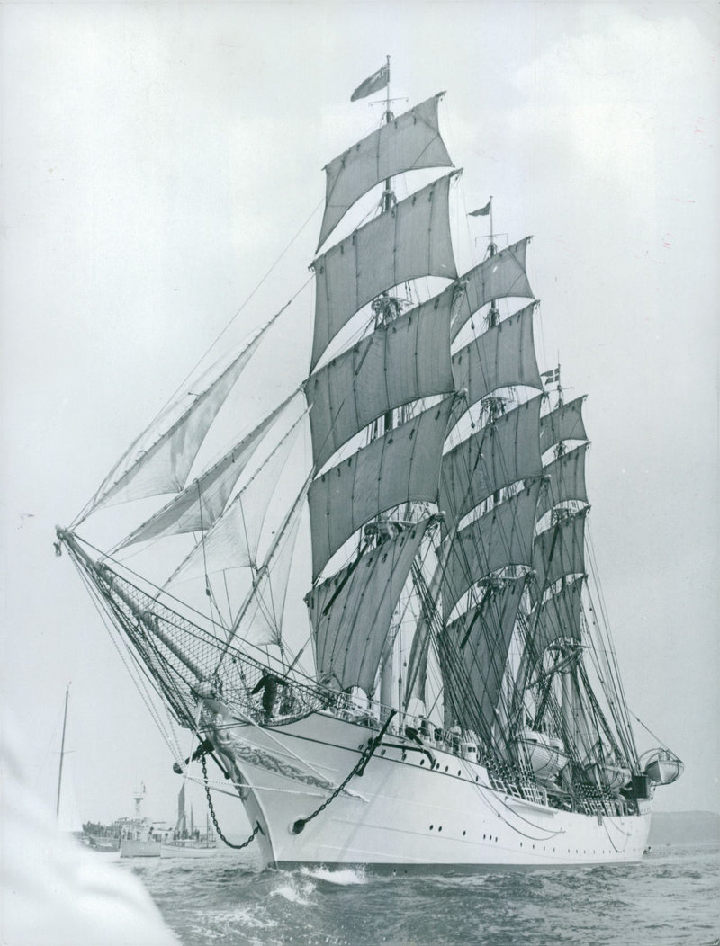 The ship DANMARK at the Tall Ships in Plymouth - Vintage Photograph