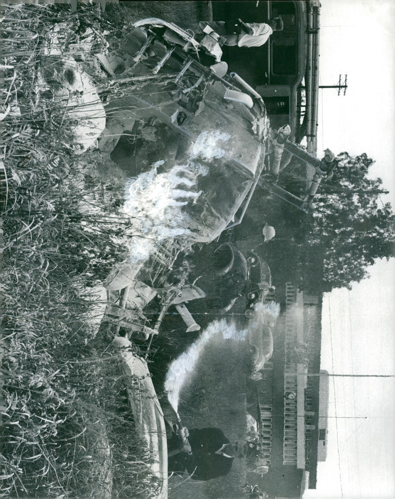 Helicopter accident in Djursholm - Vintage Photograph