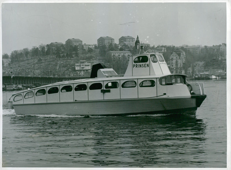 M / S Prince New waterbus in the Stockholm archipelago. - Vintage Photograph