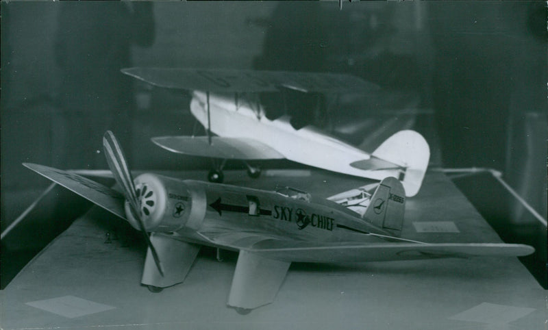 Model airplanes SMK Eskader Exhibit - 7 May 1934 - Vintage Photograph
