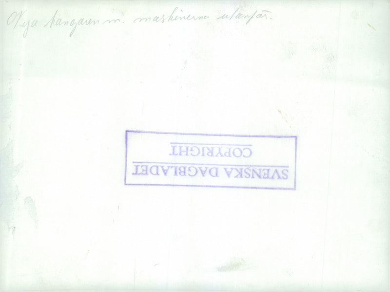 Aircraft outside the newly built hangar - Year 1930 - Vintage Photograph