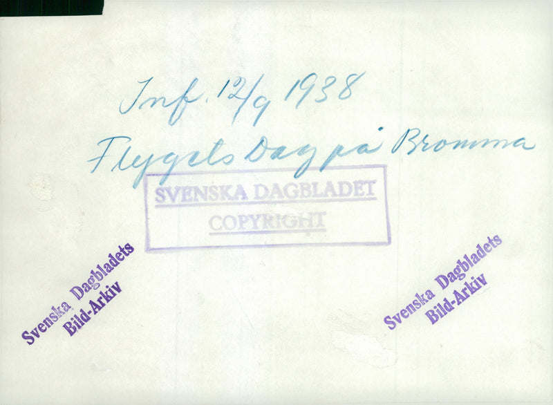 Aircraft that drop bombs in aviation today at Bromma. - 12 September 1938 - Vintage Photograph