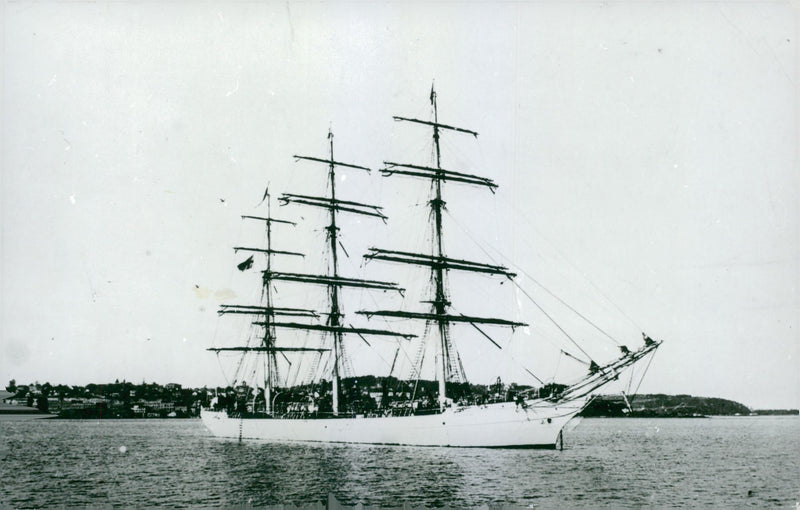 The young Sven Salen had two large sailing ship, a full-rigged ship and a barque. - Vintage Photograph