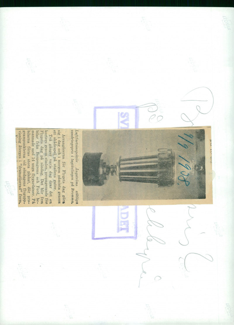 ÃngstrÃ¶ms trophy, air racing - 9 September 1938 - Vintage Photograph