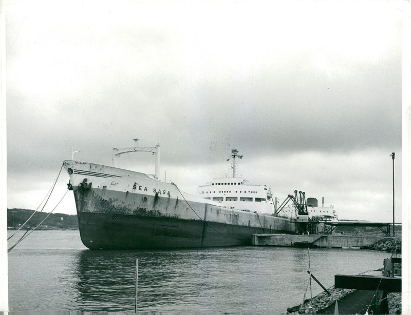 M / T Sea Saga at Pir 519 in Skaravikshamnen - Vintage Photograph