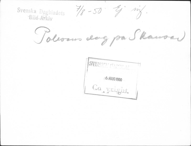 Police dog jumping over obstacles at Police Day show - Vintage Photograph