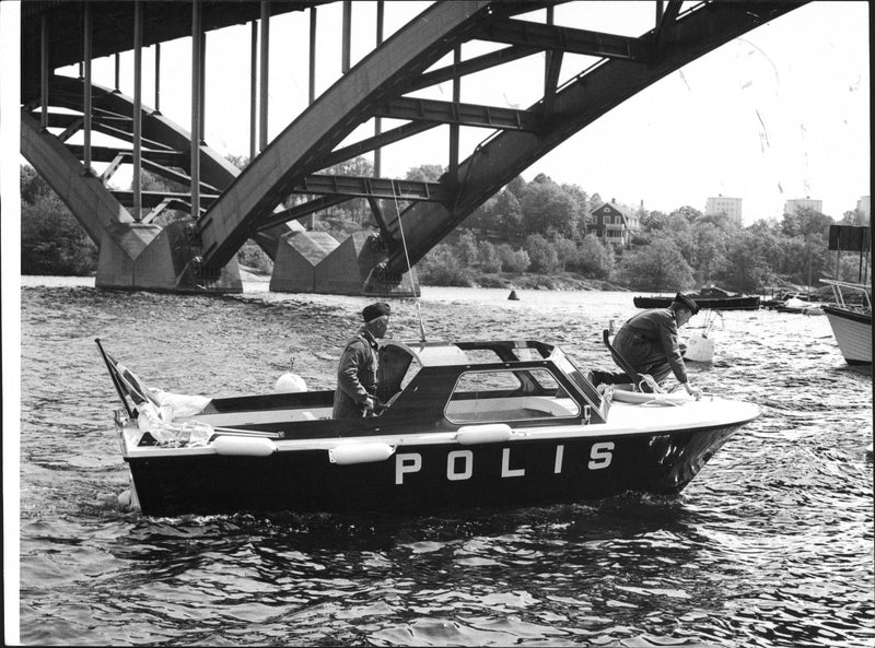 Police boat - Vintage Photograph